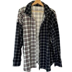 CuddlDuds colorblock long sleeved oversized button down pajama top women's 2XL